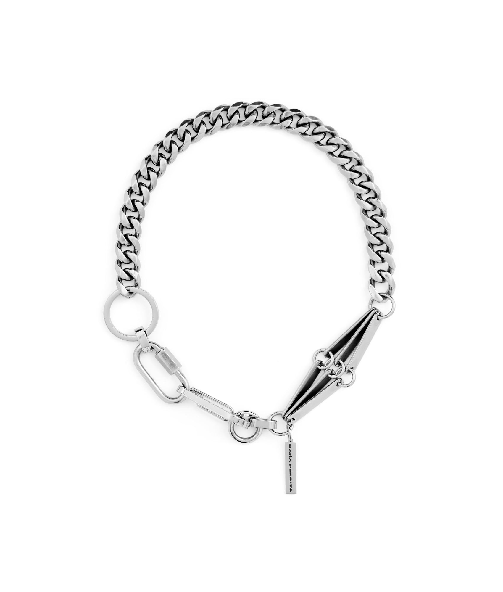 Silver Curb Chain Necklace | Curb Chain Necklace |Maŕa Peralta Studio