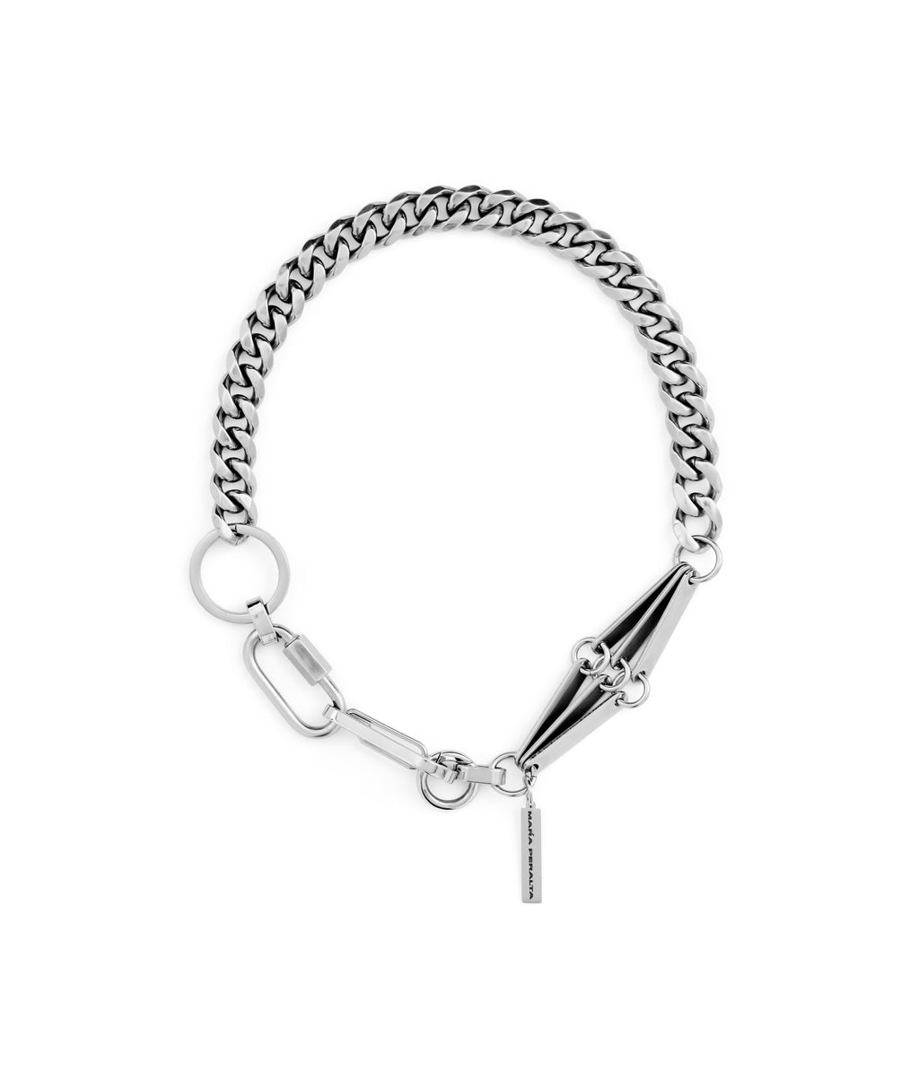 Silver Curb Chain Necklace | Curb Chain Necklace |Maŕa Peralta Studio