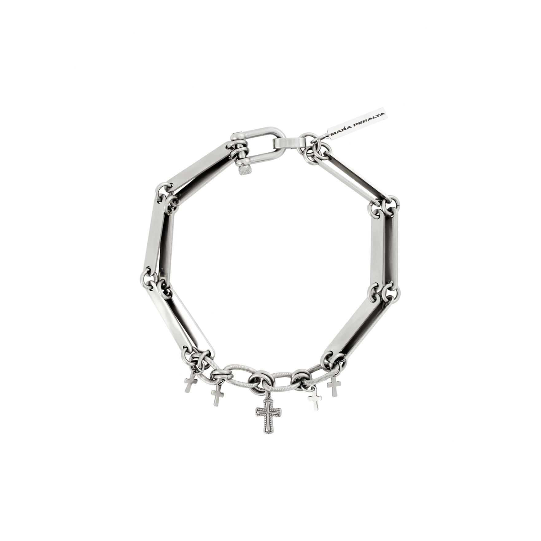 SILVER PLATE CROSS CHOKER