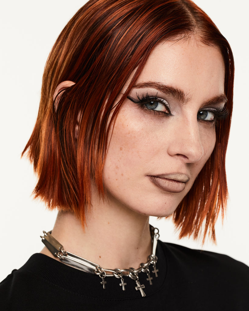 SILVER PLATE CROSS CHOKER