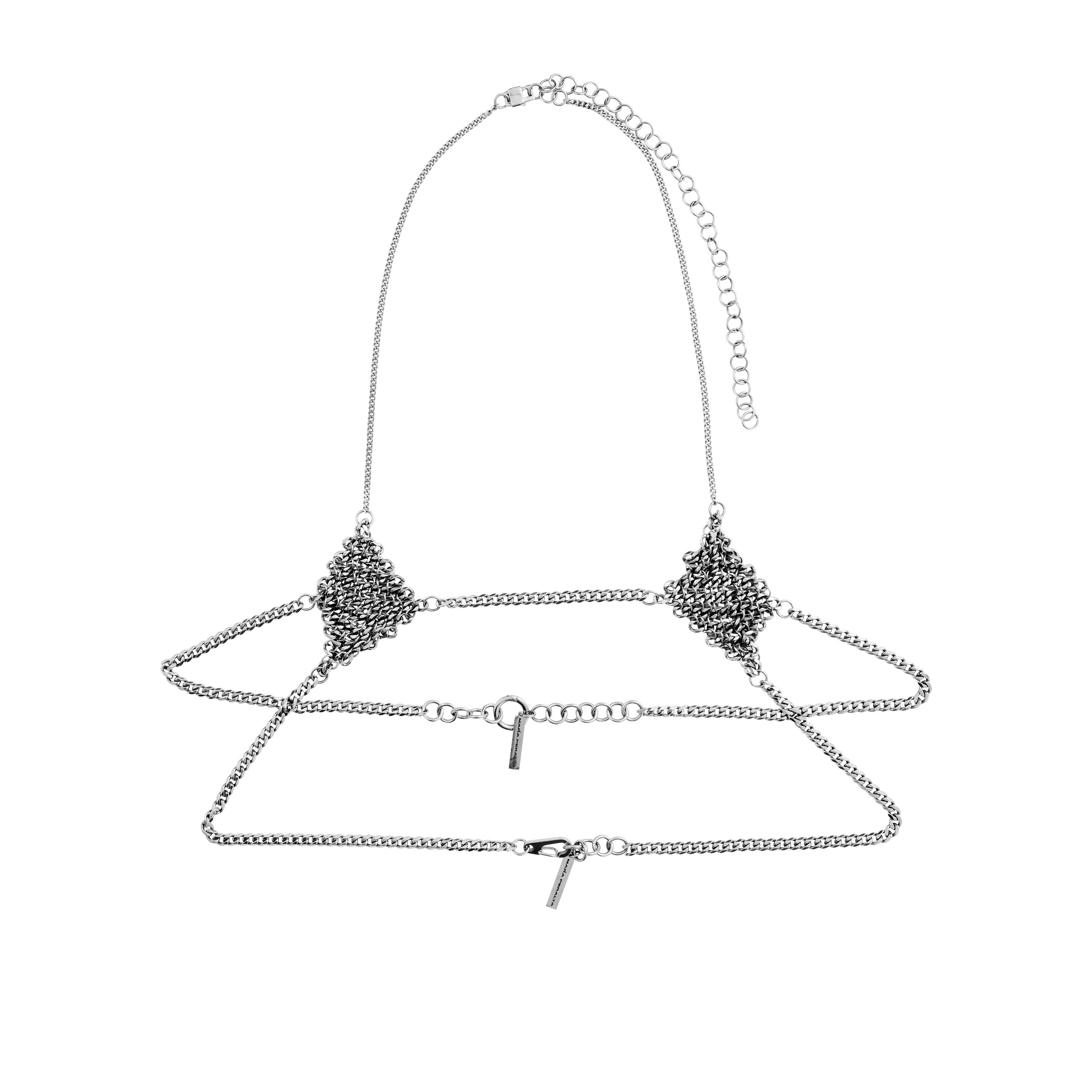 Chain Mail Diamond Top | Curb Chain Holster Top | Maŕa Peralta Studio