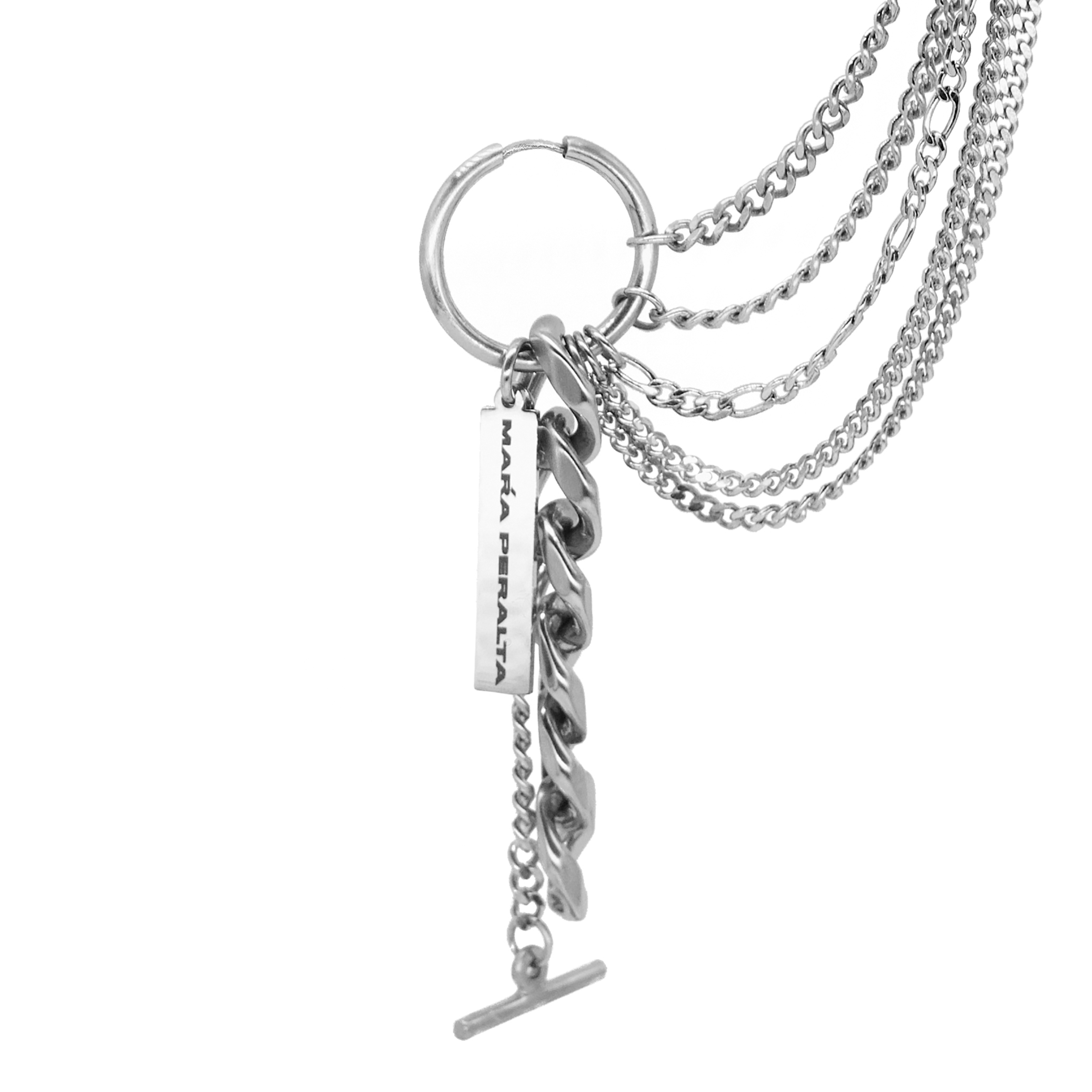 Curb Chain Earring Ear Cuff | Curb Chain Earring |Maŕa Peralta Studio