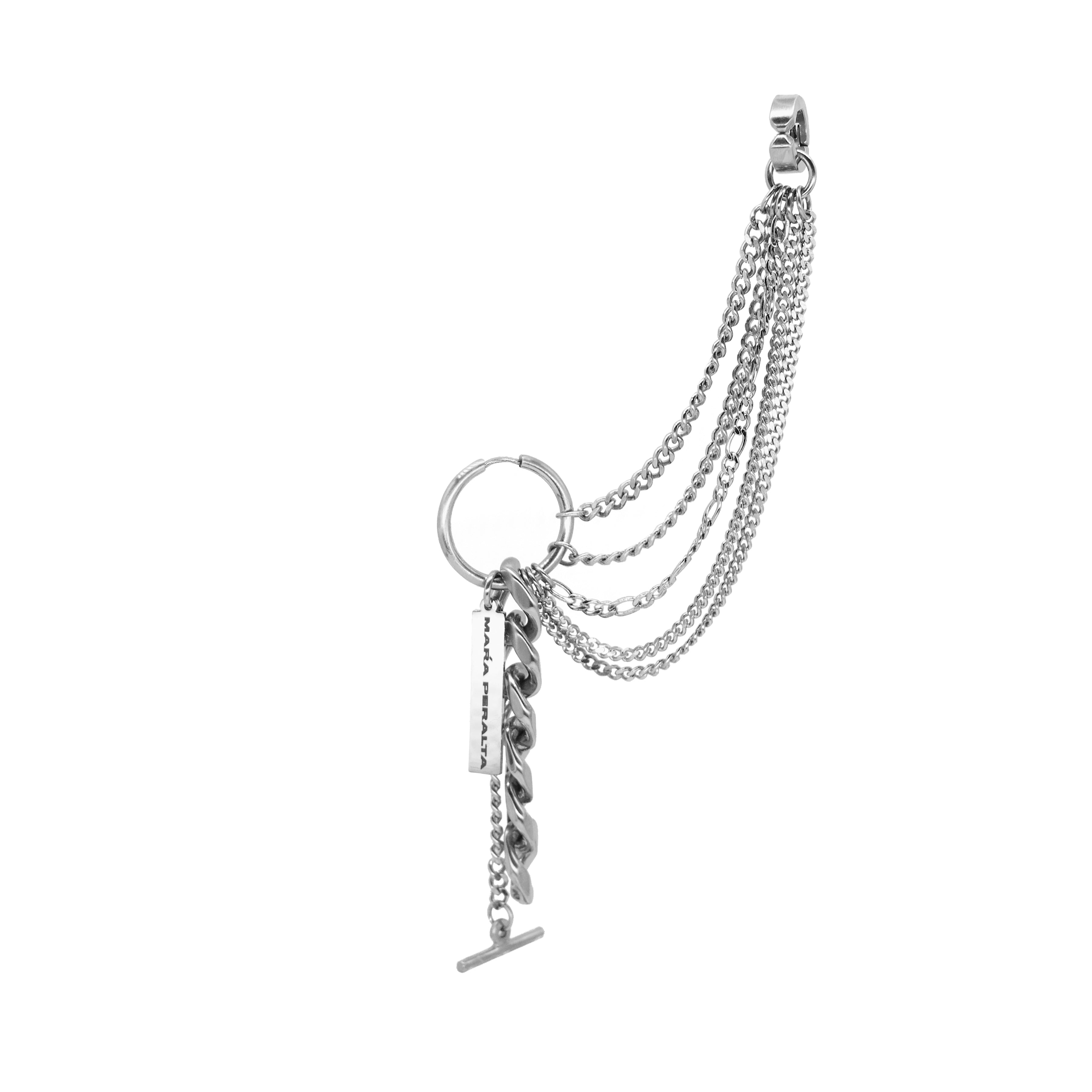 Curb Chain Earring Ear Cuff | Curb Chain Earring |Maŕa Peralta Studio