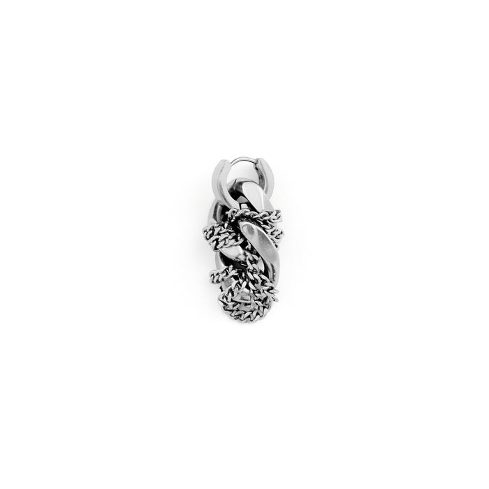 Silver Curb Earring | Curb Chain Earring | Maŕa Peralta Studio