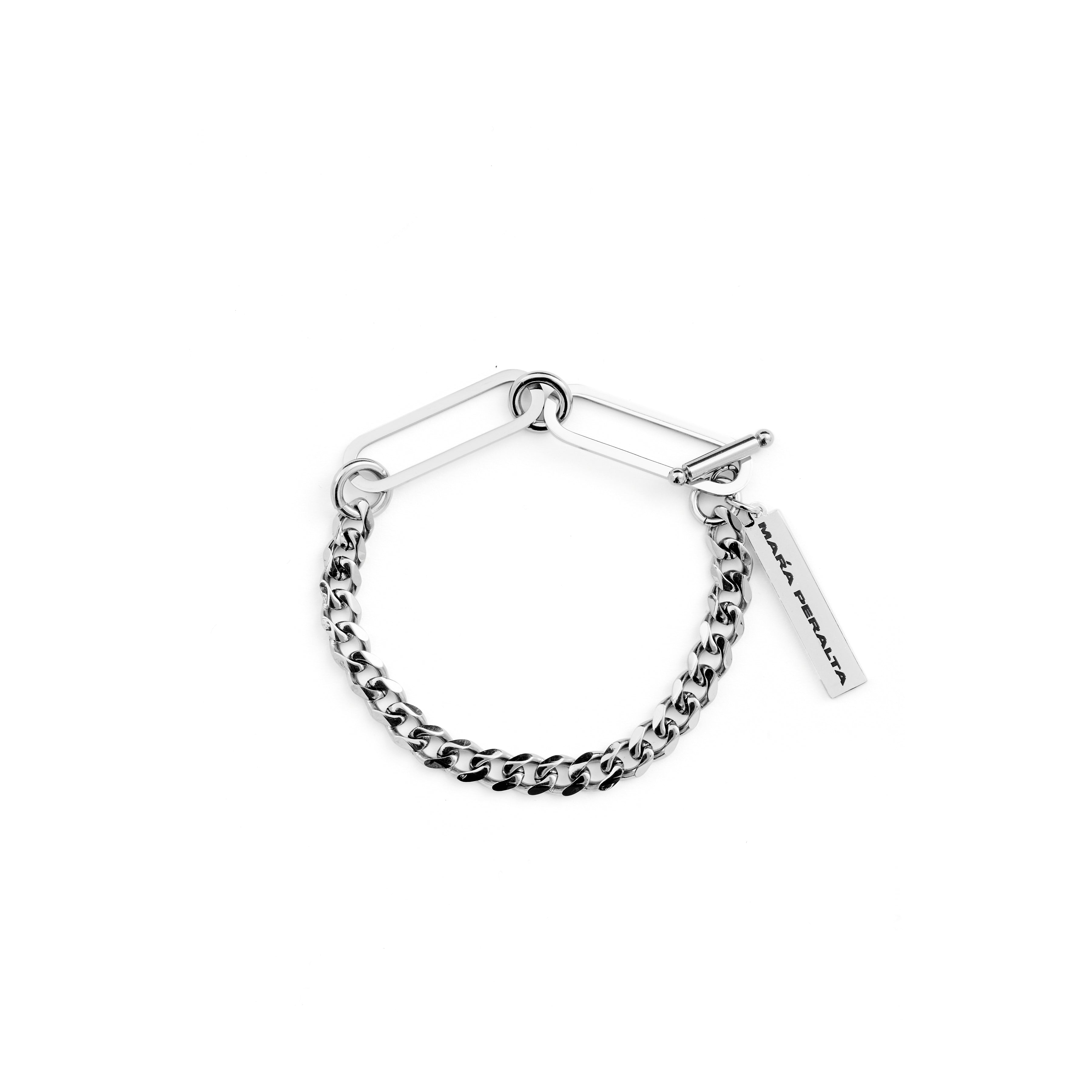 Curb Chain T-Bone Bracelet |Chain T-Bone Bracelet|Maŕa Peralta Studio