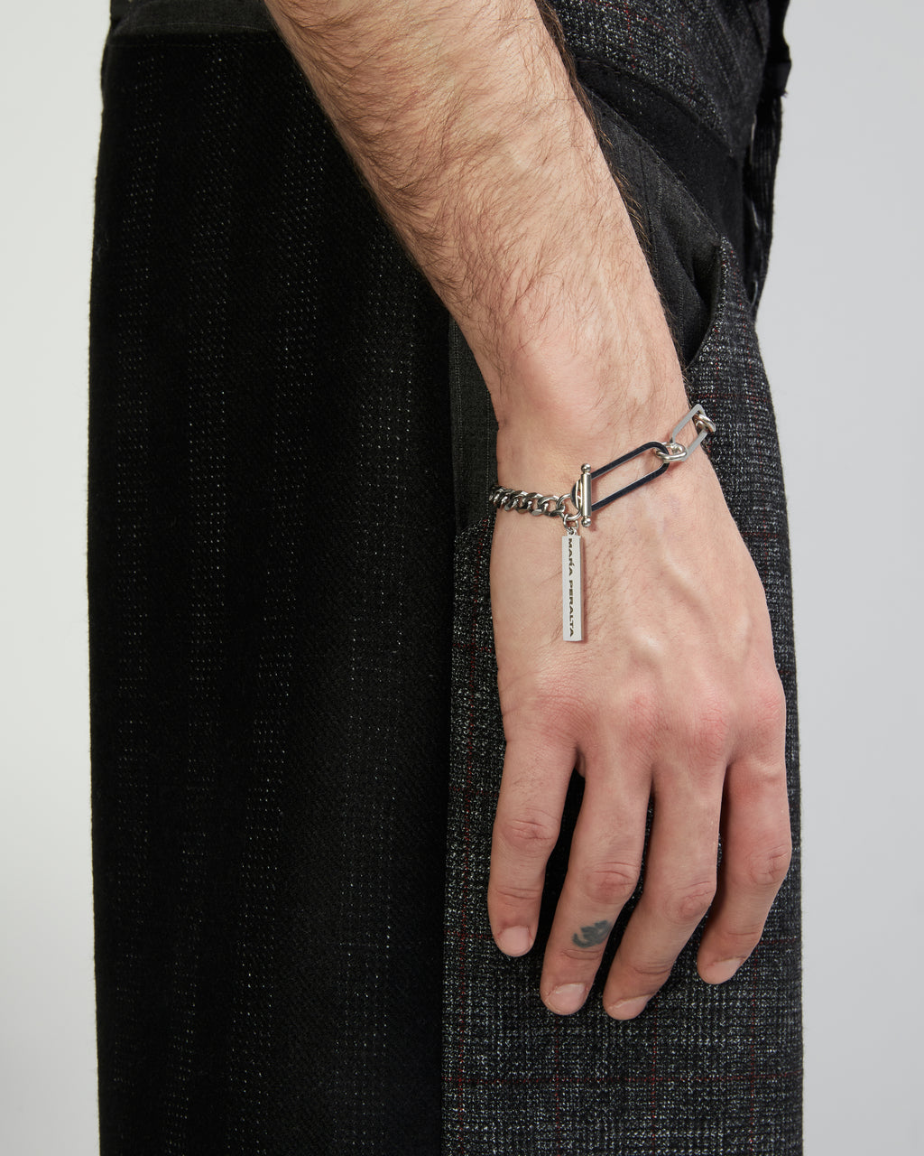 Curb Chain T-Bone Bracelet |Chain T-Bone Bracelet|Maŕa Peralta Studio