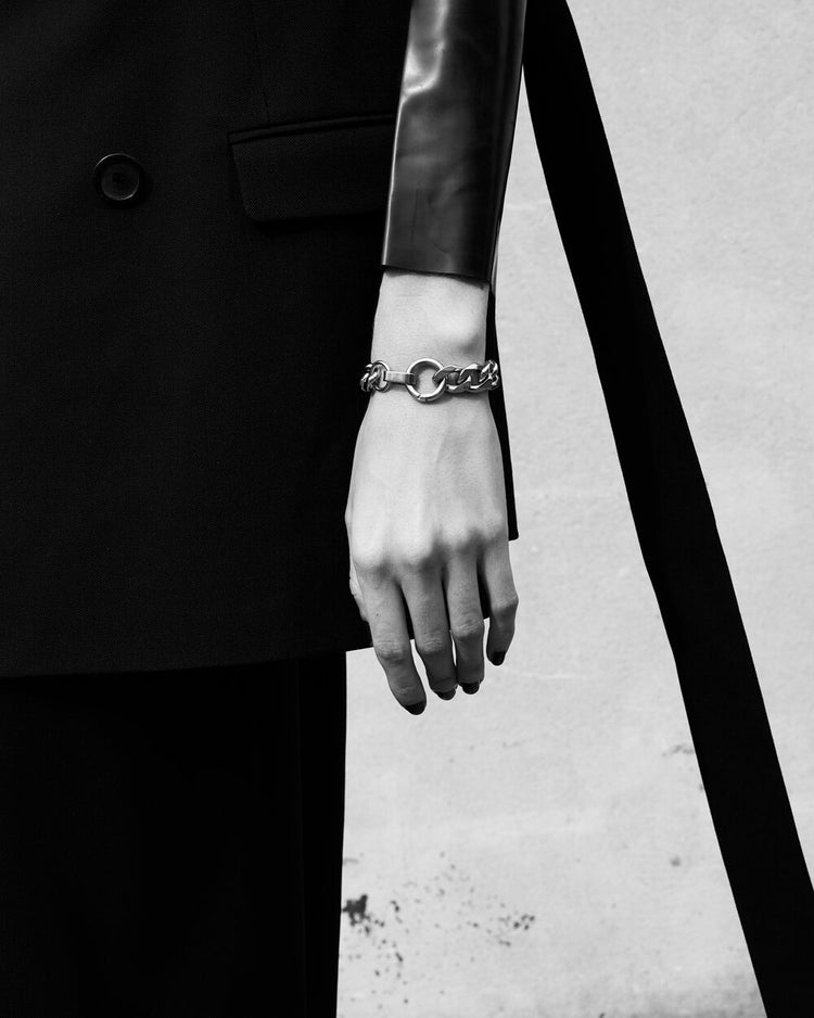 Silver Curb Chain Bracelet | Curb Chain Bracelet |Maŕa Peralta Studio