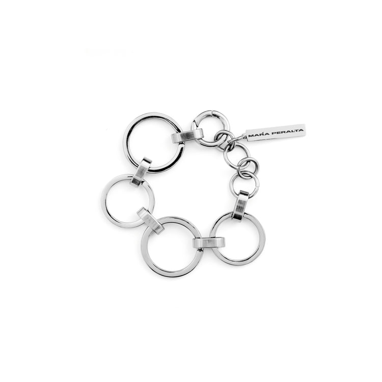 Split Key Ring Bracelet | Gauged Link Bracelet | Maŕa Peralta Studio