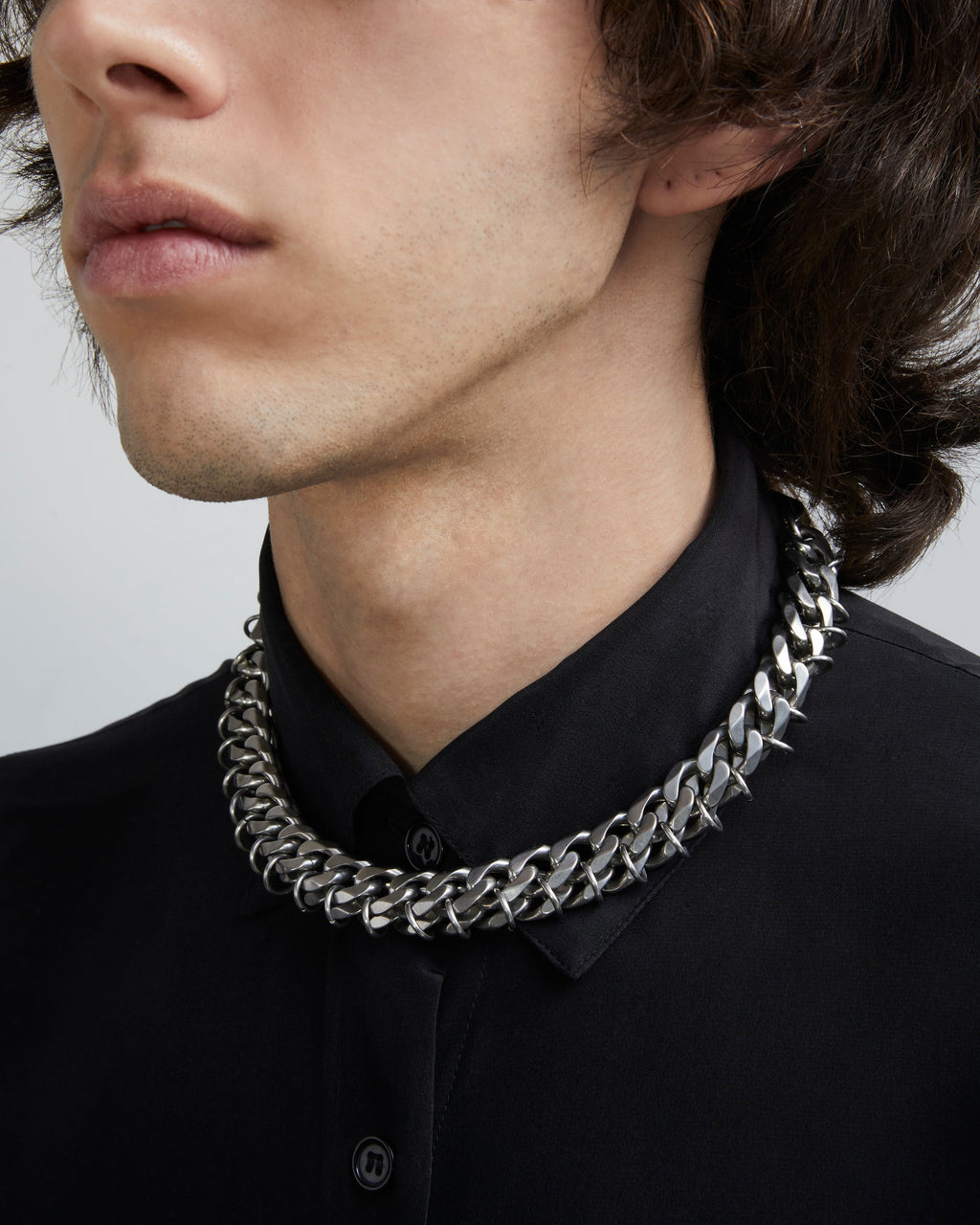 Curb Chain Necklace | Choker Silver Necklace | Maŕa Peralta Studio