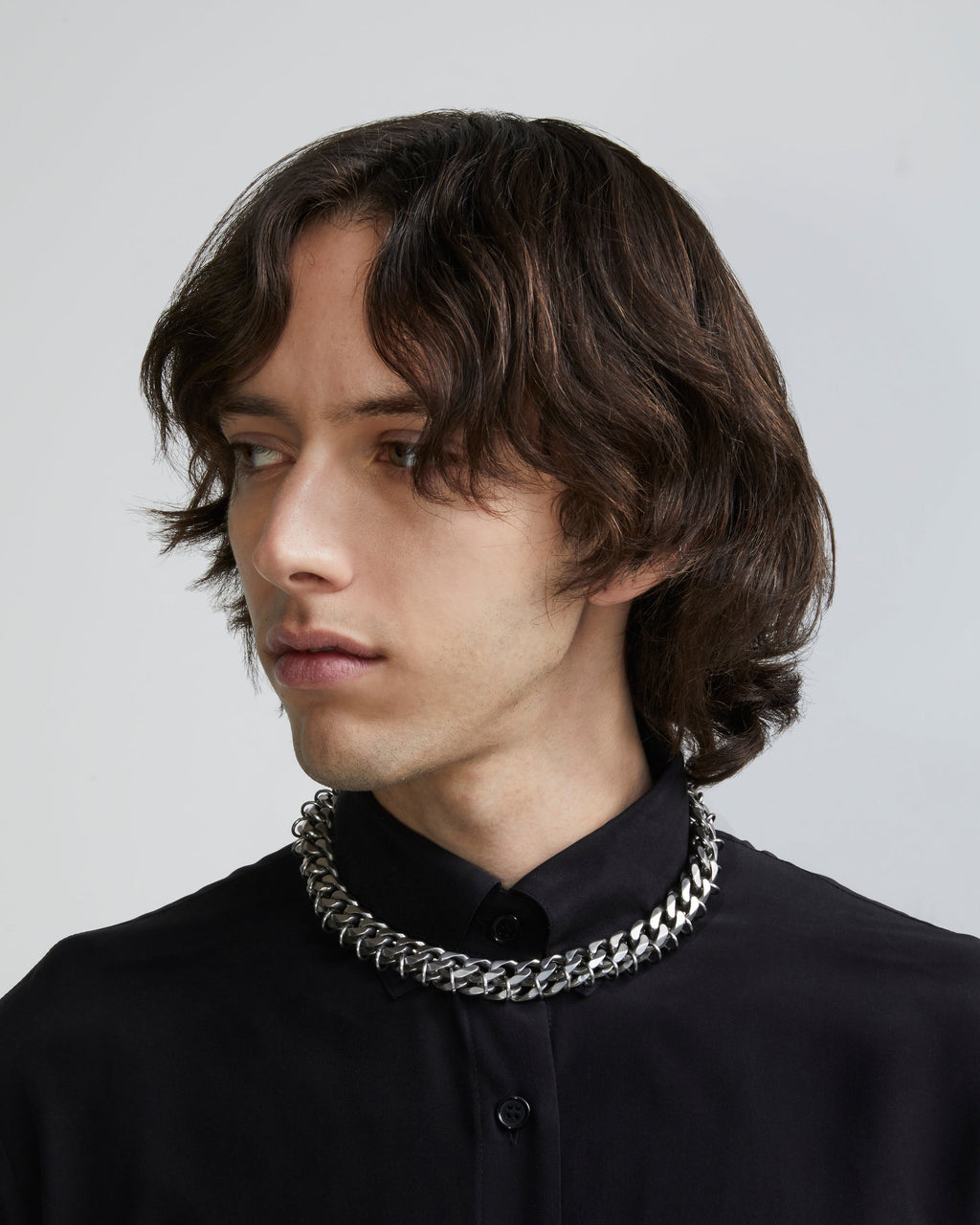 Curb Chain Necklace | Choker Silver Necklace | Maŕa Peralta Studio