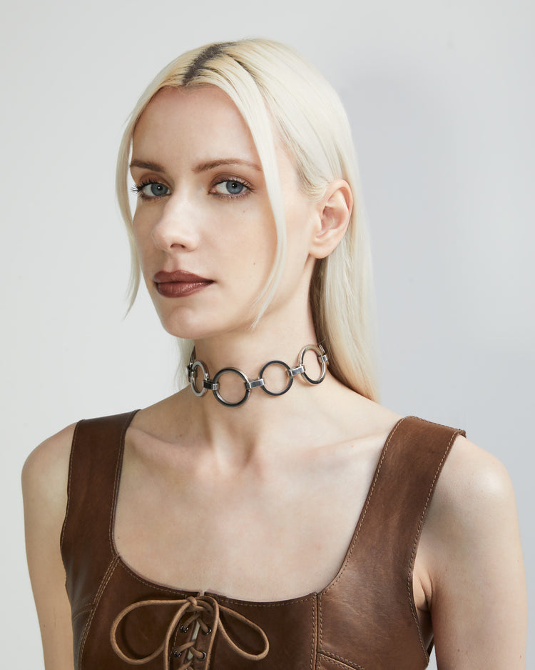 Circle Choker Necklace | Open Round Circle Choker|Maŕa Peralta Studio