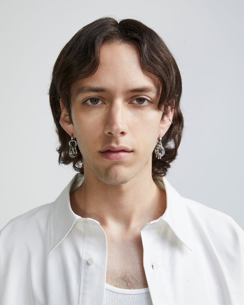Curb Chain Pendant Earring | Curb Pendant Earring|Maŕa Peralta Studio