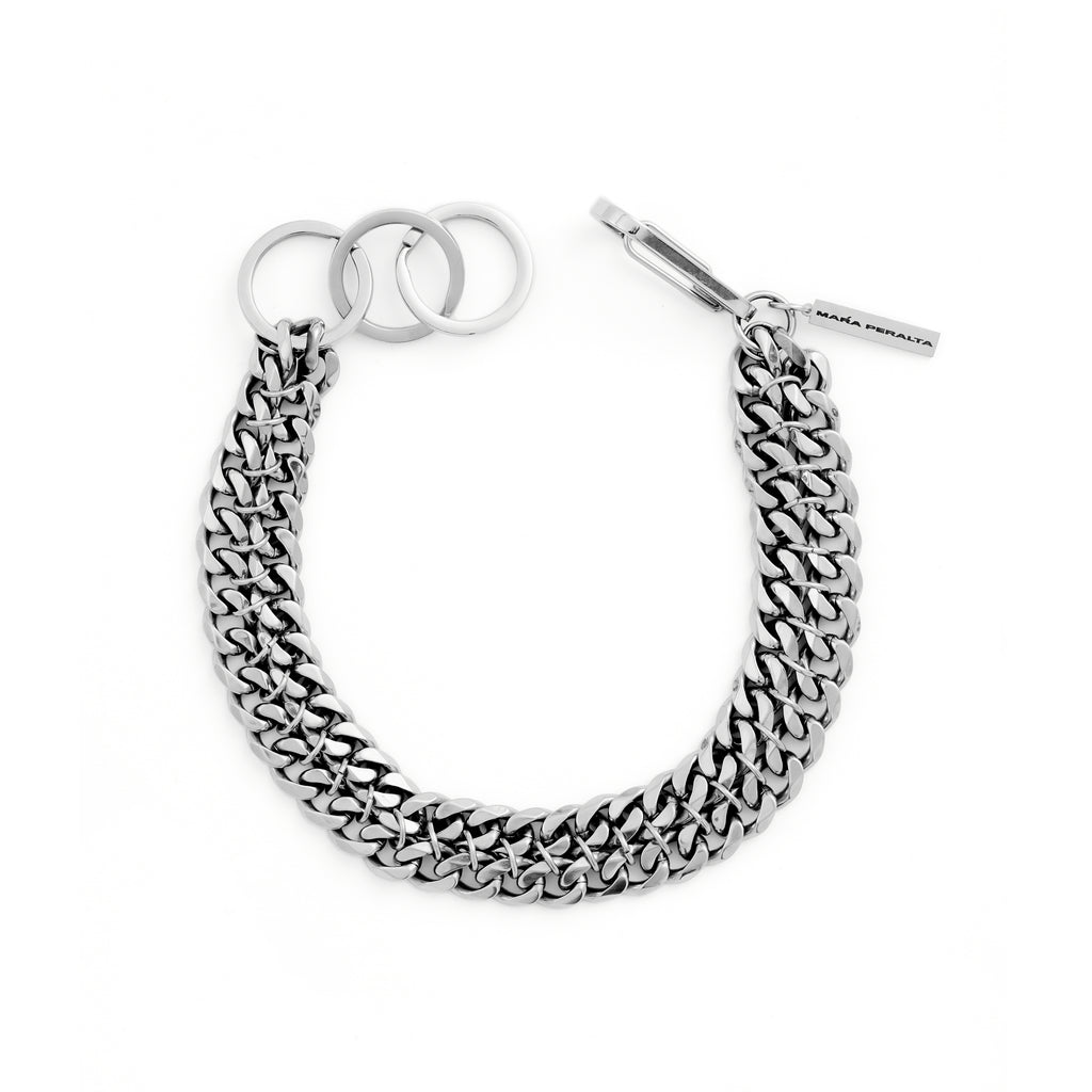 Curb Chain Necklace | Choker Silver Necklace | Maŕa Peralta Studio