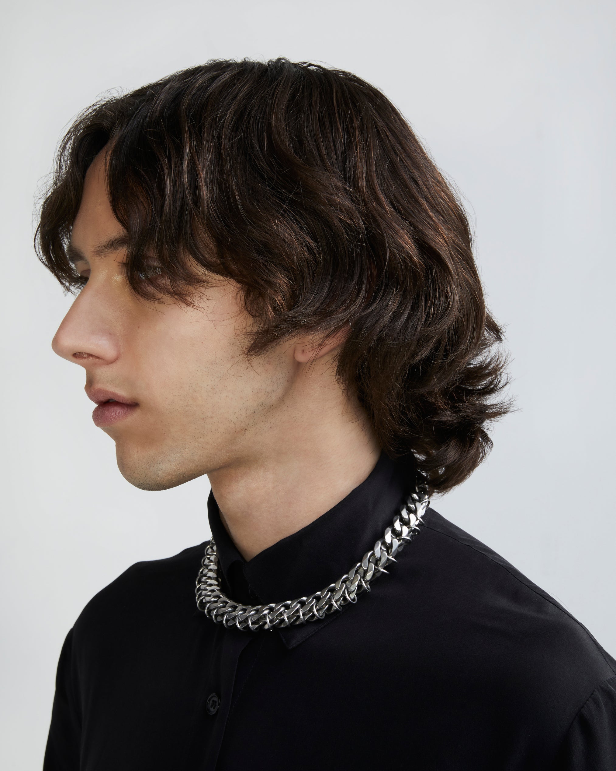 Curb Chain Necklace | Choker Silver Necklace | Maŕa Peralta Studio