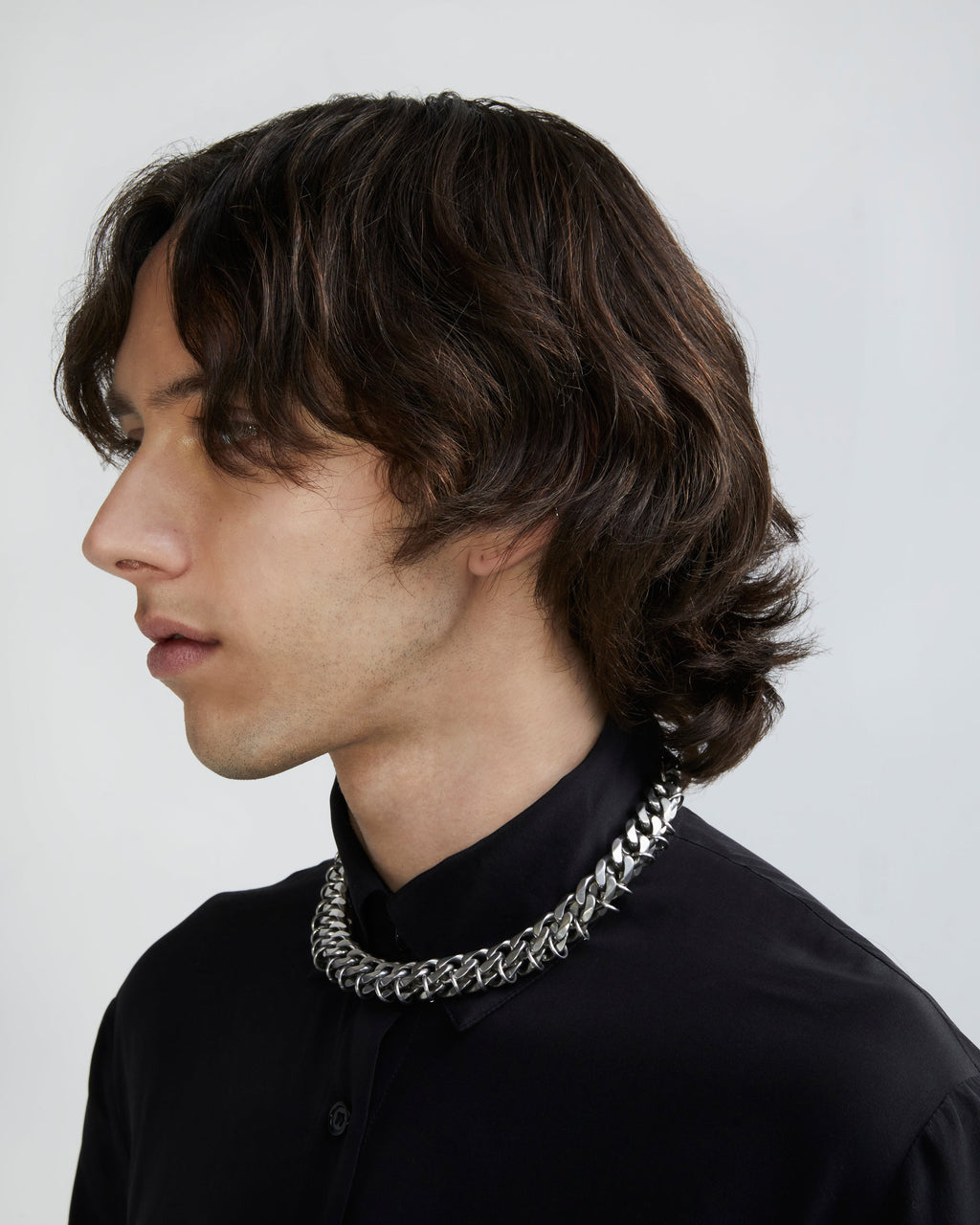 Curb Chain Necklace | Choker Silver Necklace | Maŕa Peralta Studio