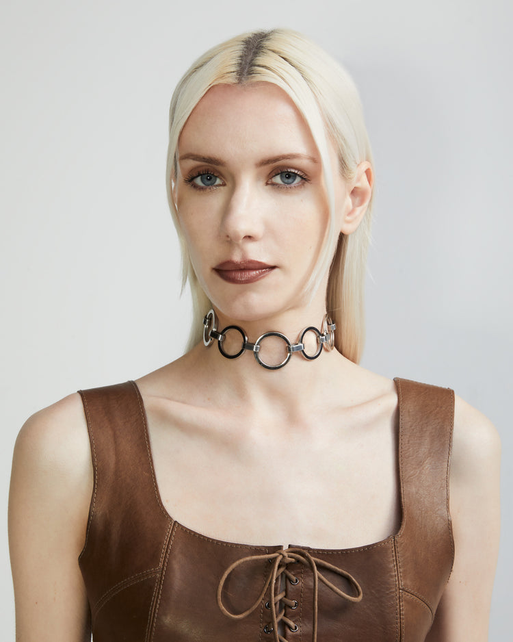 Circle Choker Necklace | Open Round Circle Choker|Maŕa Peralta Studio