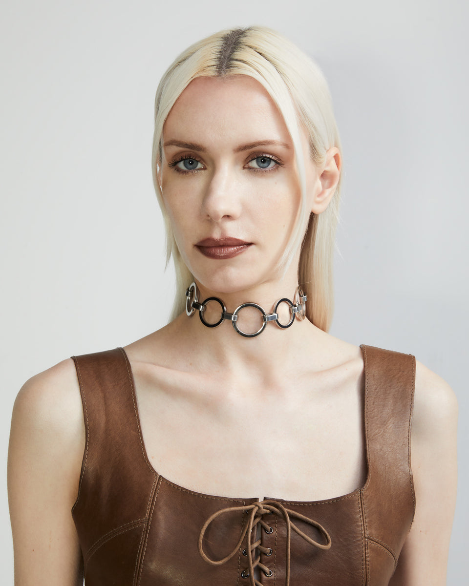 Circle Choker Necklace | Open Round Circle Choker|Maŕa Peralta Studio