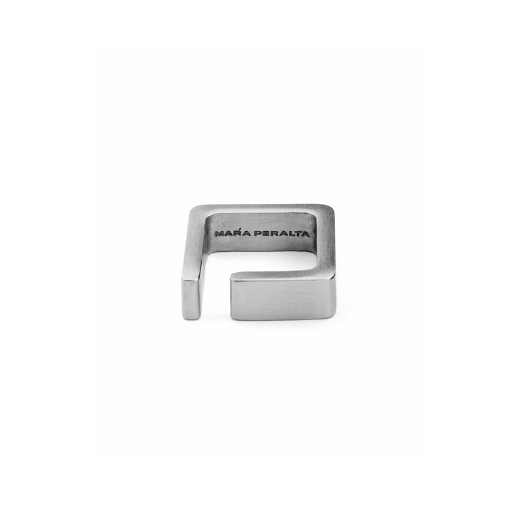 MPS Square Ring | Square Silver Ring | Maŕa Peralta Studio