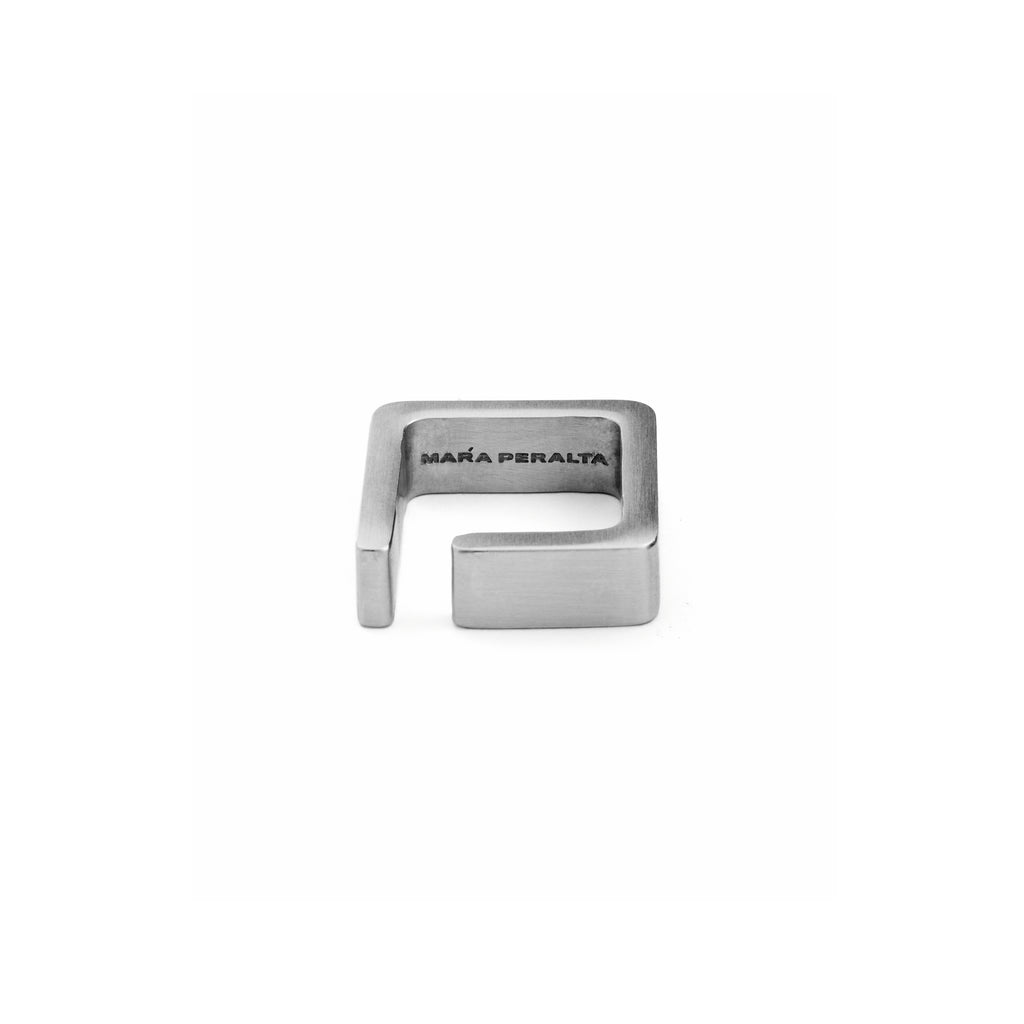 MPS Square Ring | Square Silver Ring | Maŕa Peralta Studio