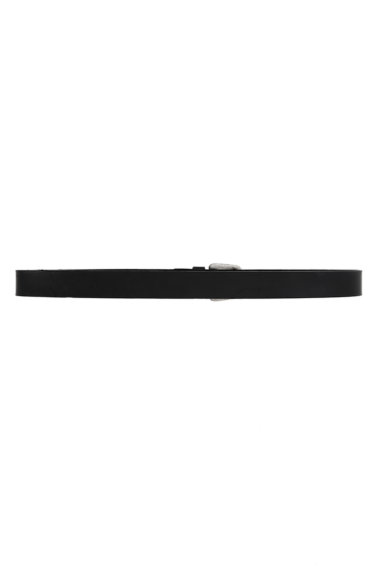 Matte Buckle Leather Belt