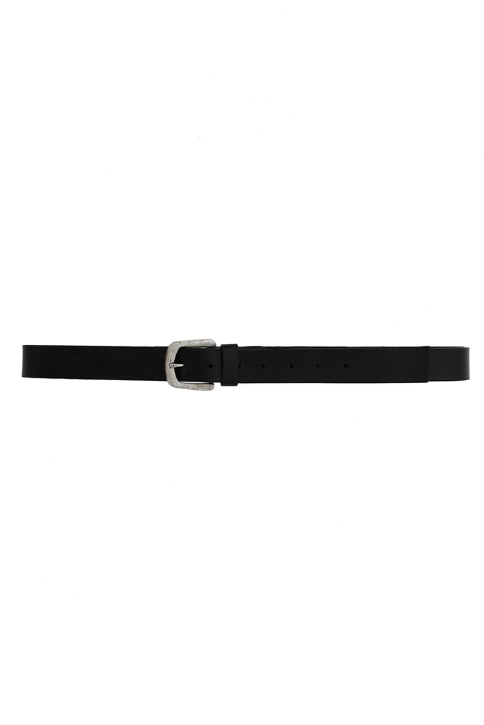 Matte Buckle Leather Belt