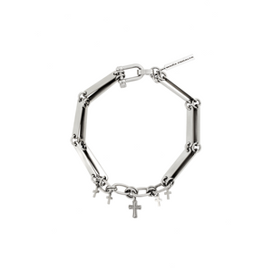 SILVER PLATE CROSS CHOKER 
