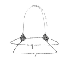 Chain Mail Diamond Top | Curb Chain Holster Top | Maŕa Peralta Studio