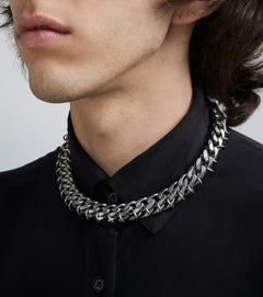Curb Chain Necklace | Choker Silver Necklace | Maŕa Peralta Studio