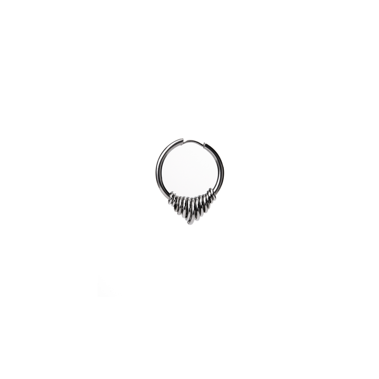 Silver Curb Chain Earring | Curb Hoop Earring | Maŕa Peralta Studio