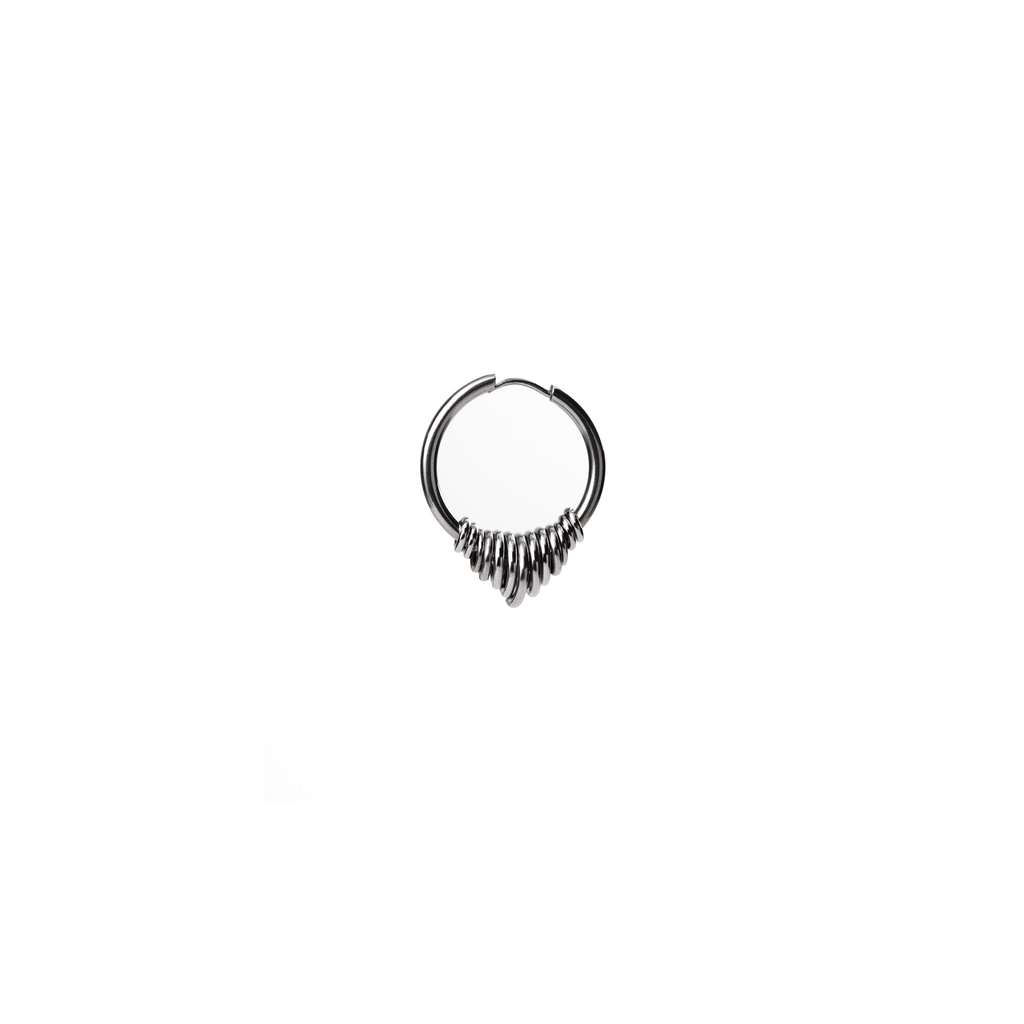 Silver Curb Chain Earring | Curb Hoop Earring | Maŕa Peralta Studio