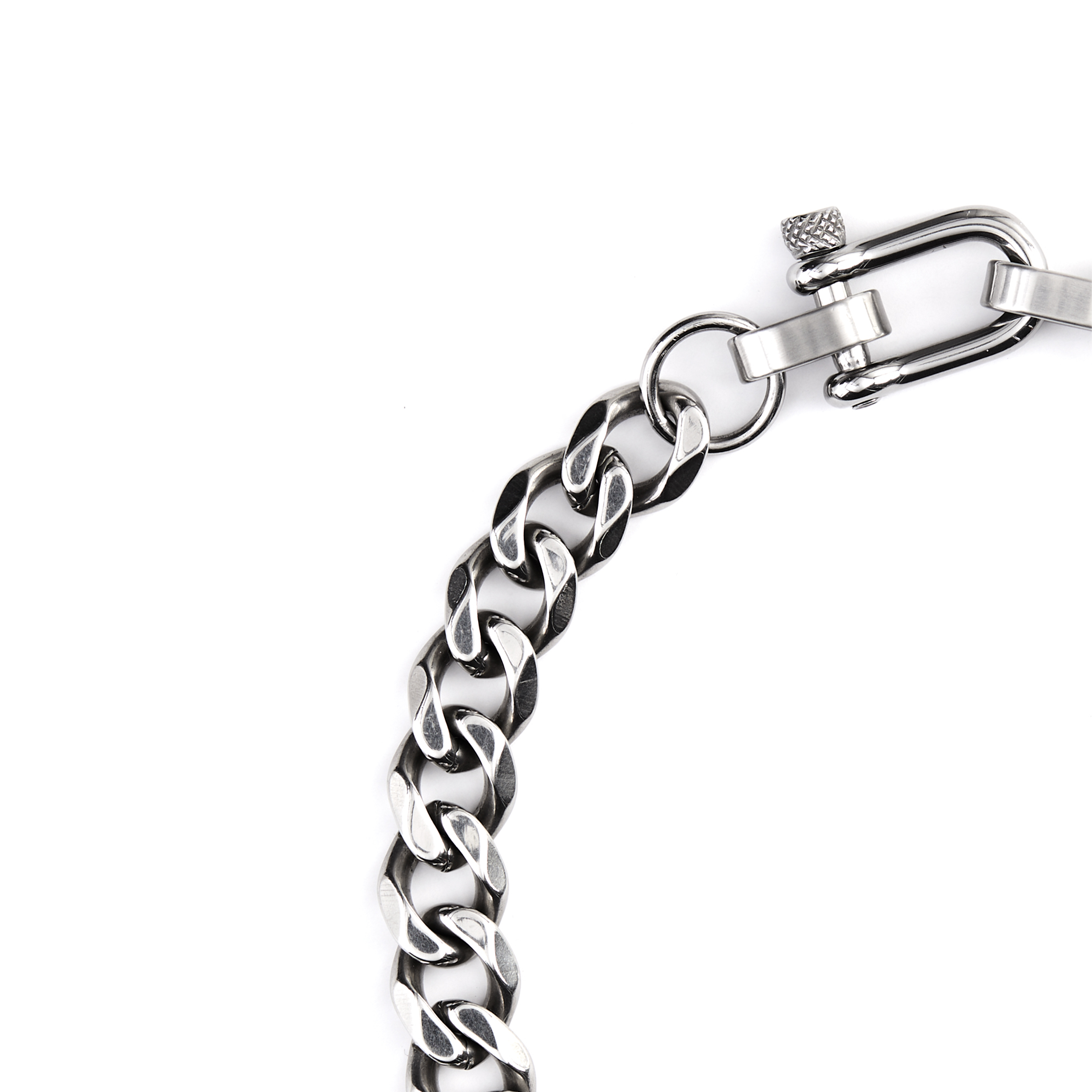 Rocks Steel 13 mm curb chain necklace decorative lock 56 cm P.S.13-56 