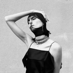 Curb Chain Earring | Gauged Curb Chain Earring | Maŕa Peralta Studio