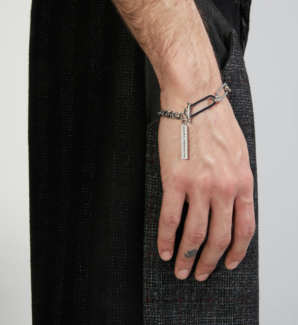 Curb Chain T-Bone Bracelet |Chain T-Bone Bracelet|Maŕa Peralta Studio