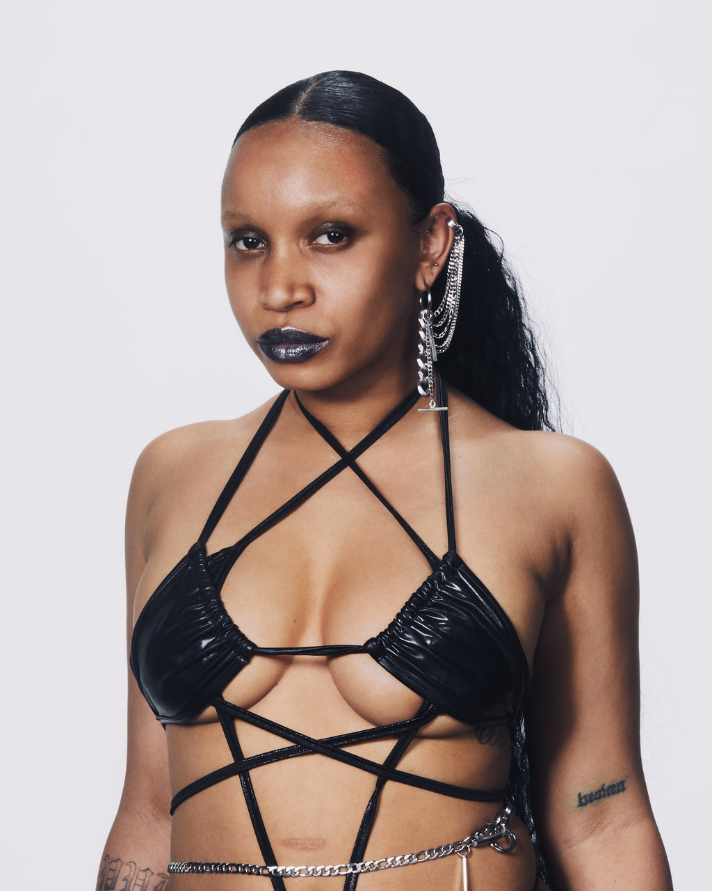 Cuban Chain Earrings | Wallet Chain Earrings Set |Maŕa Peralta Studio