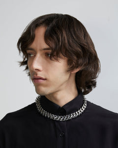 Curb Chain Necklace | Choker Silver Necklace | Maŕa Peralta Studio